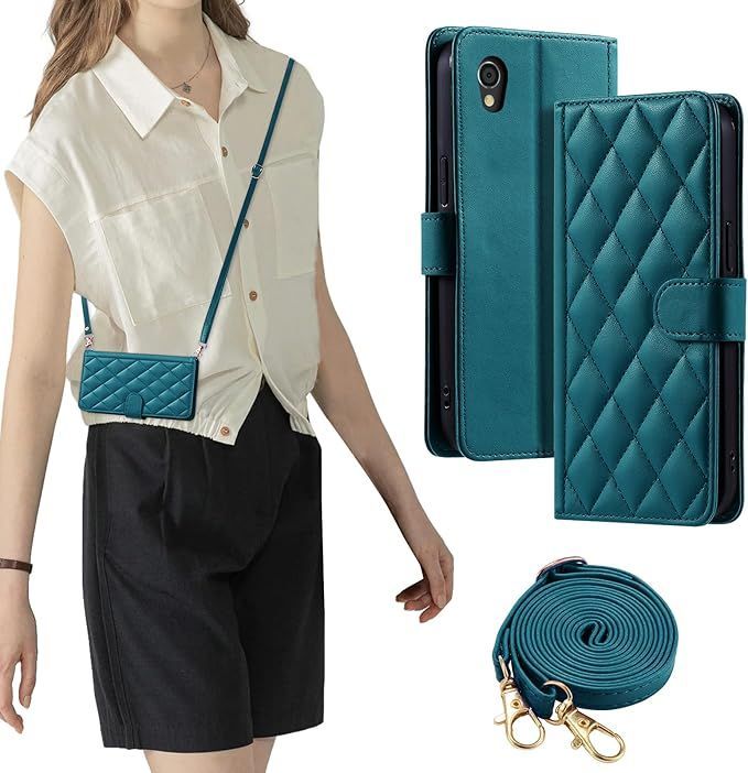 laddutoi AQUOS Sense2 ケース 手帳型 PUレザー 内蔵マグネット 弱磁 SH-M08 SH-01L SHV43 財布型 カバー スタンド機能 アクオス Android One S5 手帳型ケース シンプル カバー 落ち