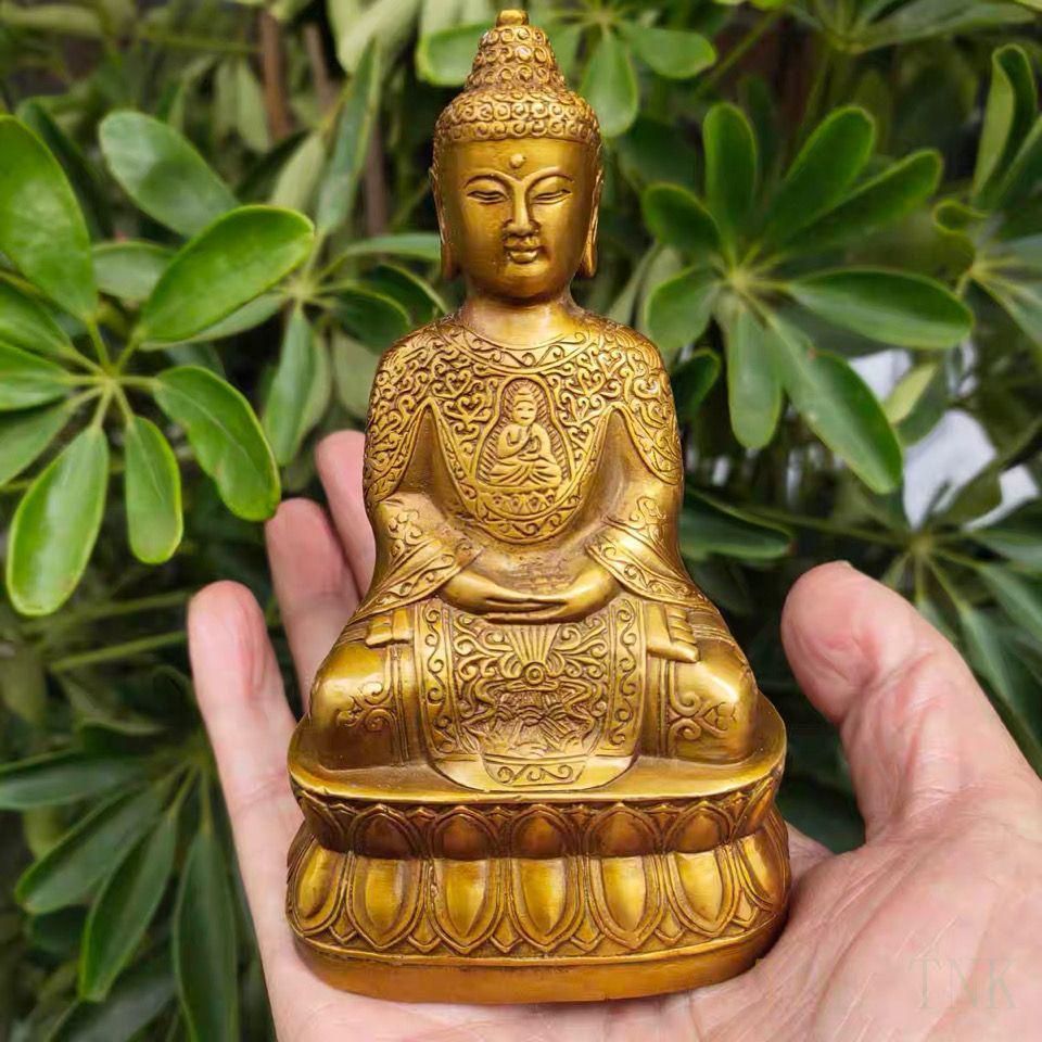 激安直営店 置物 仏教美術 釈迦牟尼仏像 銅細工 装飾品 美術品（銅 工芸品 工芸品