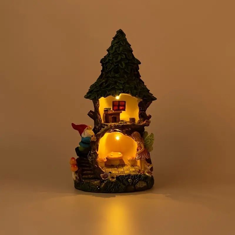 ツリーハウス ソーラーライト 太陽光 かわいい 幻想的 フェアリー 置物