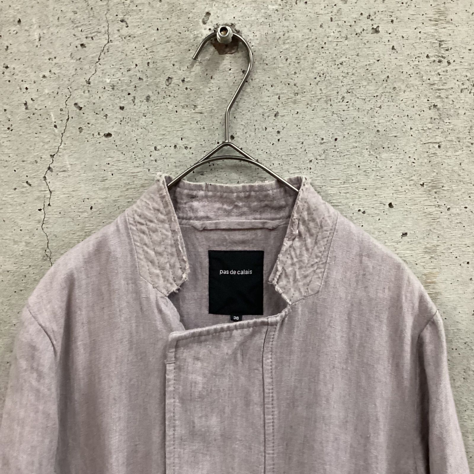 pas de calais パドカレ ライトグレー リネン ロングコート - メルカリ