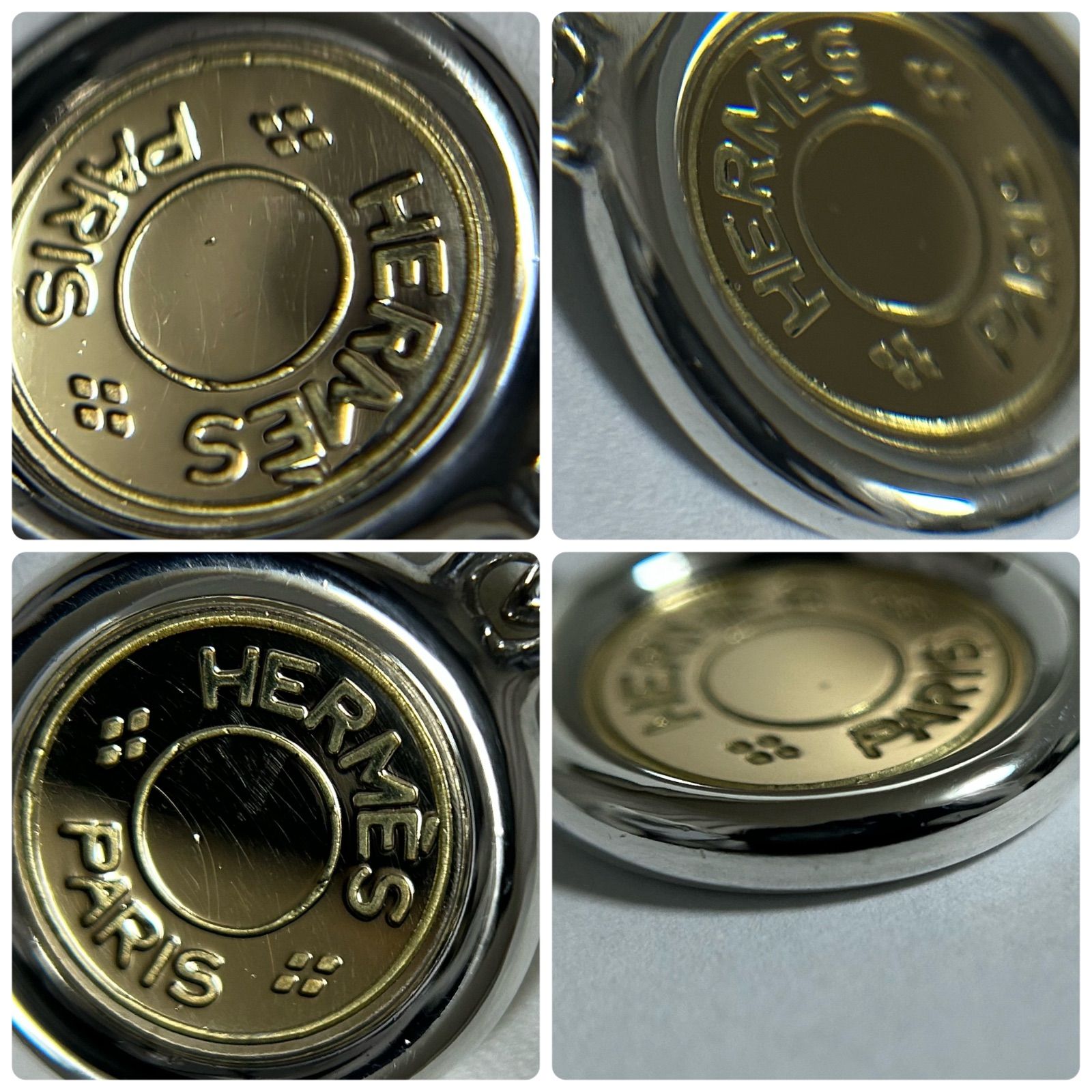 エルメス セリエ コイン ネックレス ペンダント トップ Silver