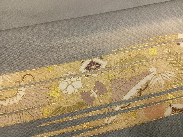 平和屋着物○訪問着 駒刺繍 花宝尽くし 暈し染め 金彩 正絹 逸品