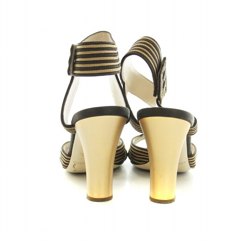 YELLO ストライプ ミュール 黒/白 約8cmヒール YELLO / MONOCHROME SNEAKER MULES