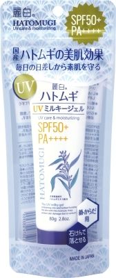 【まとめ買い-48点セット】麗白 ハトムギUVミルキージェル SPF50＋PA＋＋＋＋チューブタイプ 80g【ＵＶ日焼け止め】