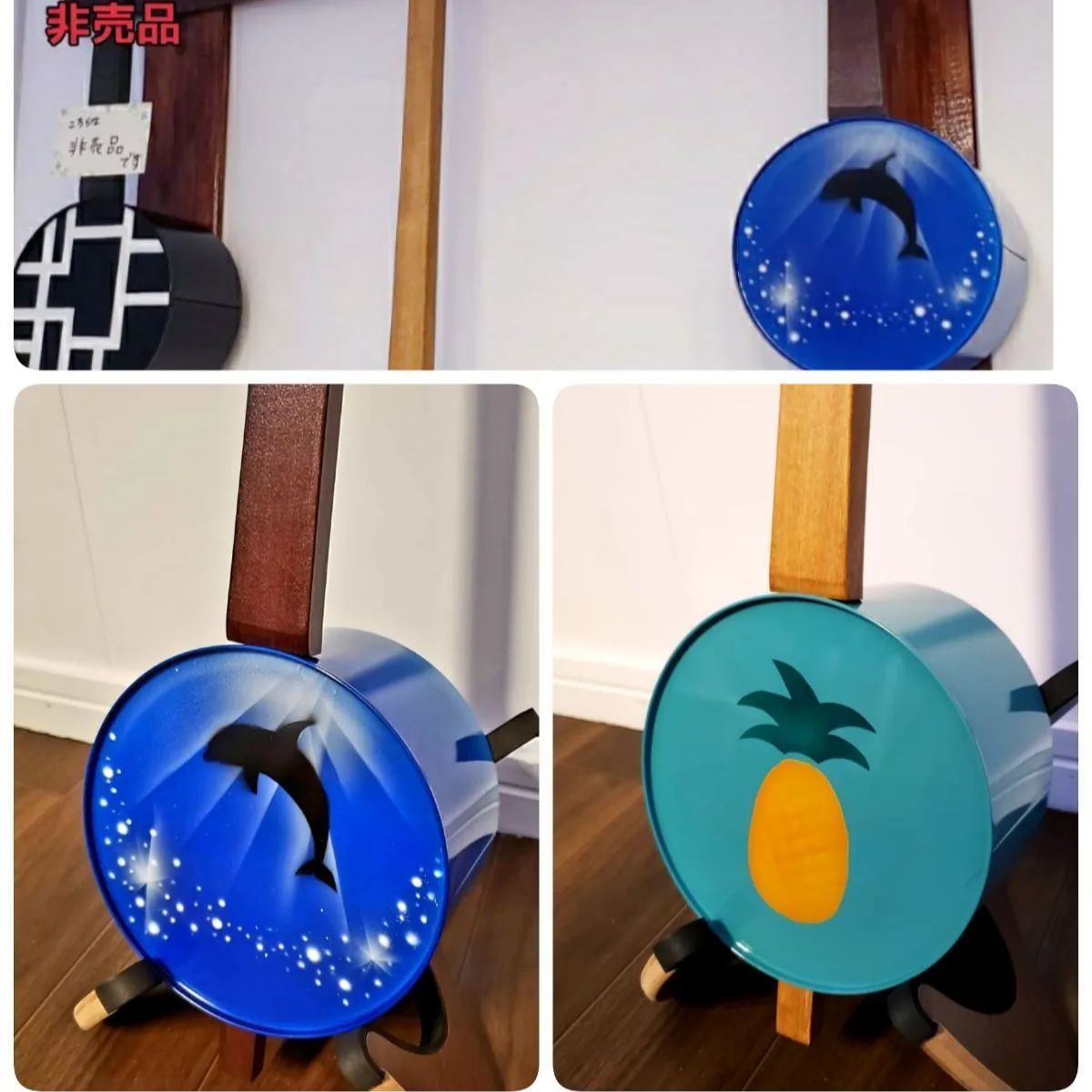 稀少】カンカラ三線 三線 エアーブラシアート パイナップル 完成品