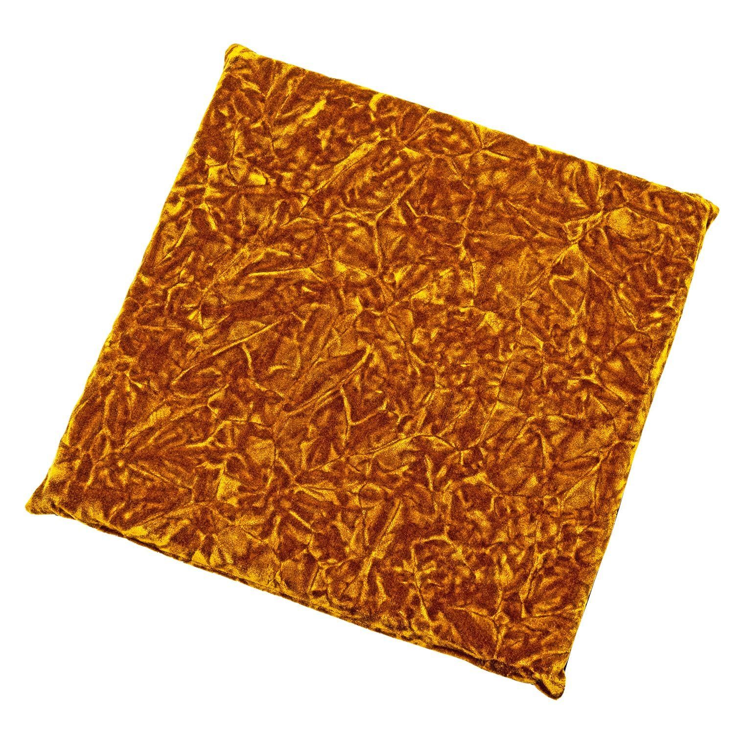 【在庫処分】チンチラ 座布団(シートクッション) ゴールド トラック用品 サイズ:45cmX45cm 雅製 ZB-CCGO