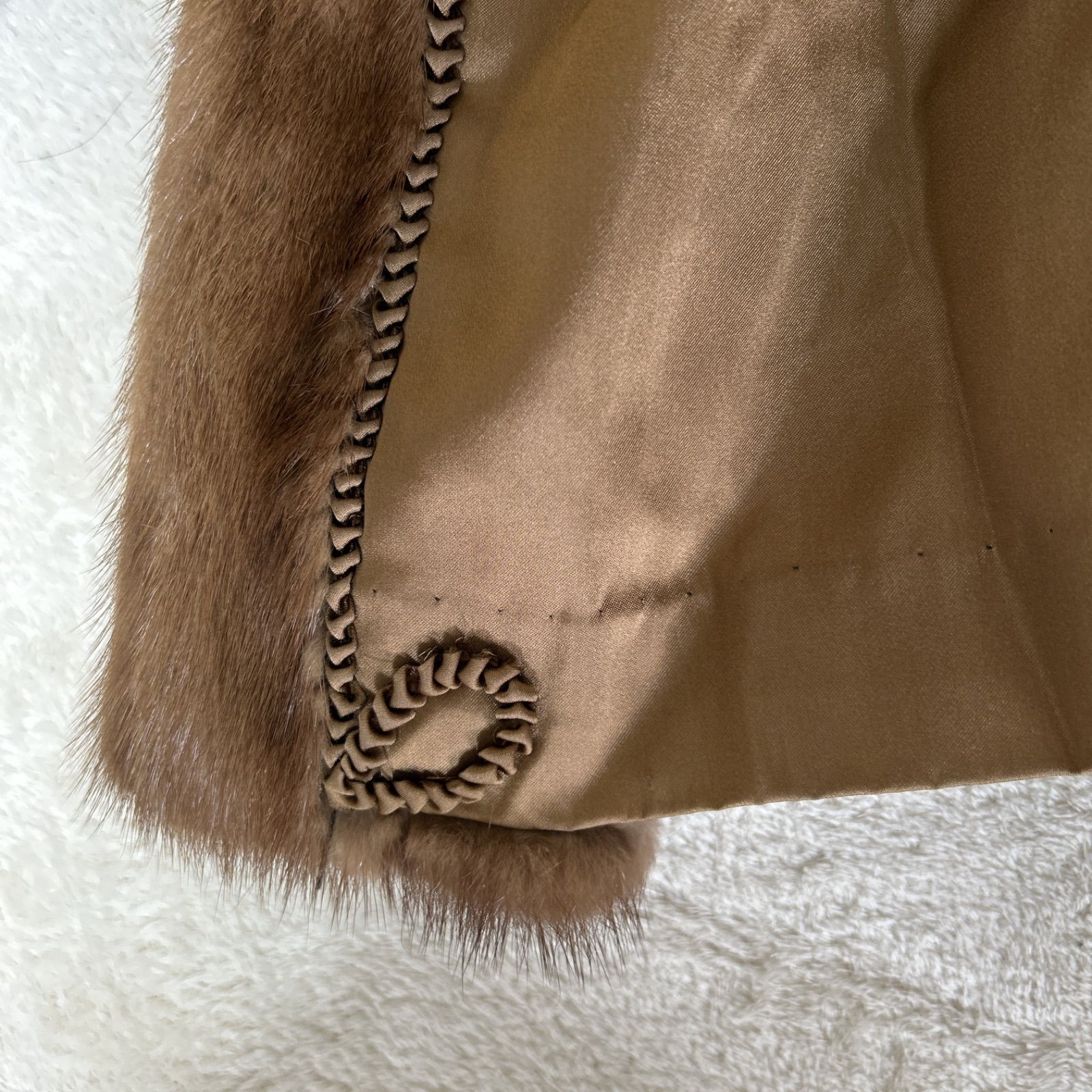 GOLDBANG 毛皮 キャメル 茶色 コート サガミンク 管理番号KKVRA108