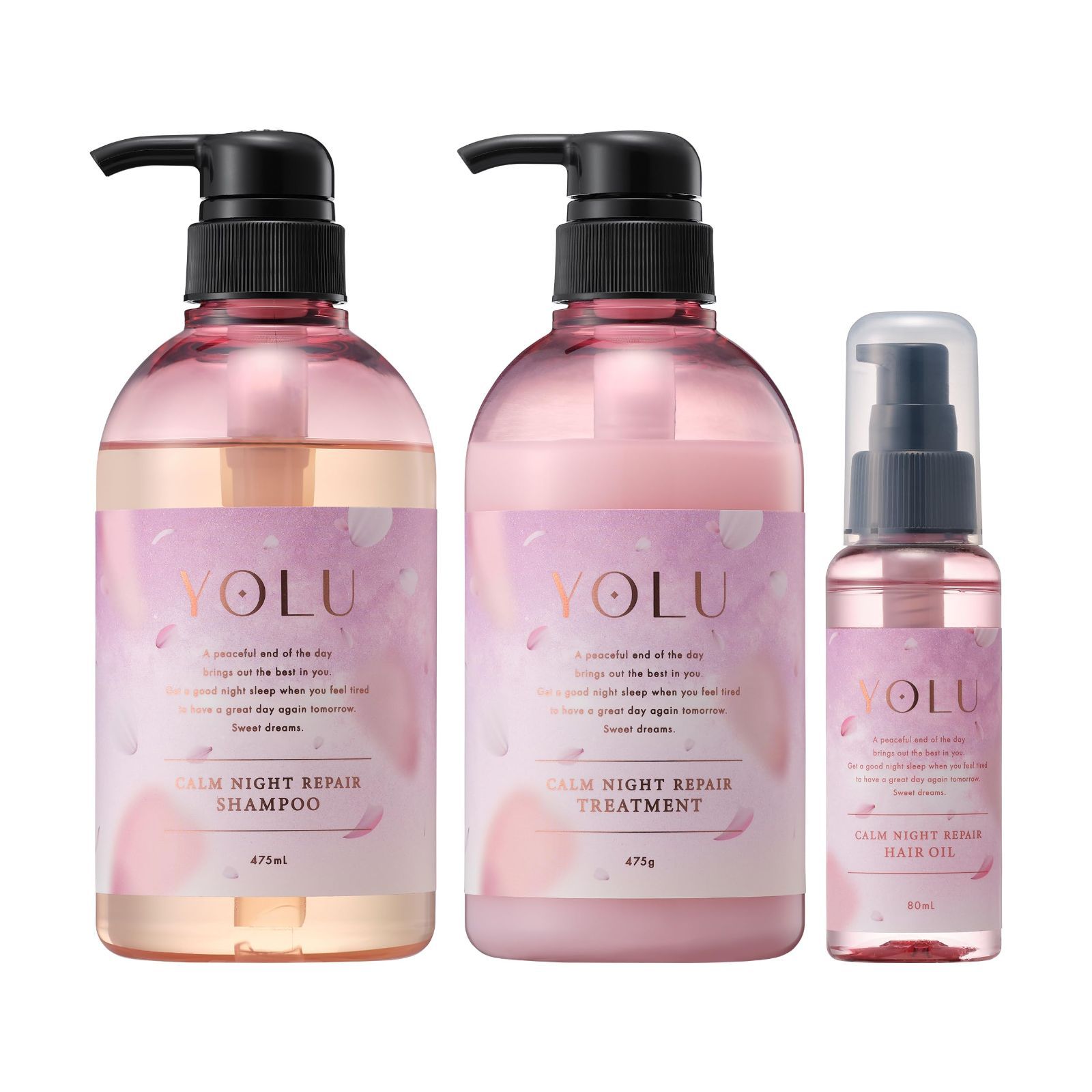 [2022年販売の旧品] 旧モデル YOLU ヨル サクラ 3点セット シャンプー トリートメント ヘアオイル 【カームナイトリペア】