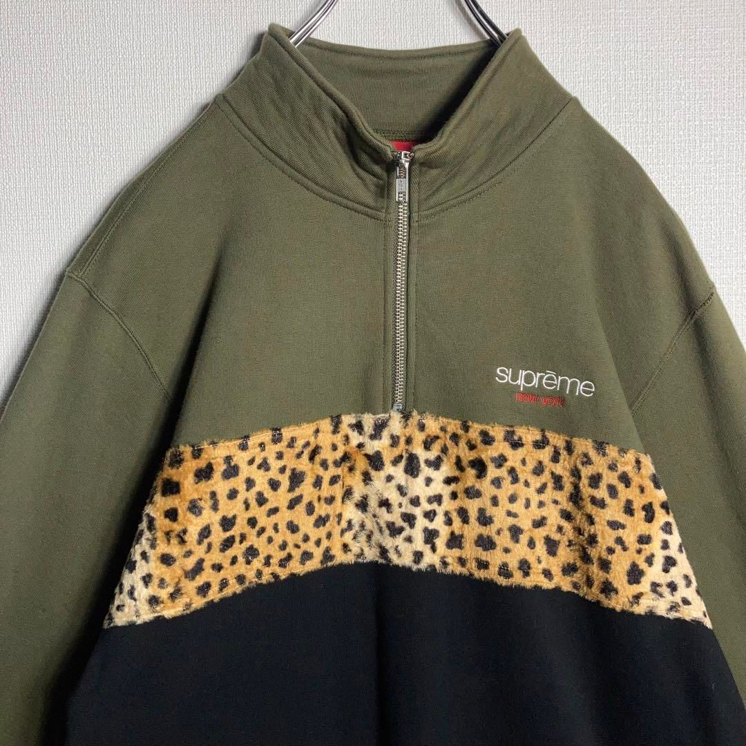 コムドットゆうた着用】Supreme スウェット ハーフジップ 刺繍