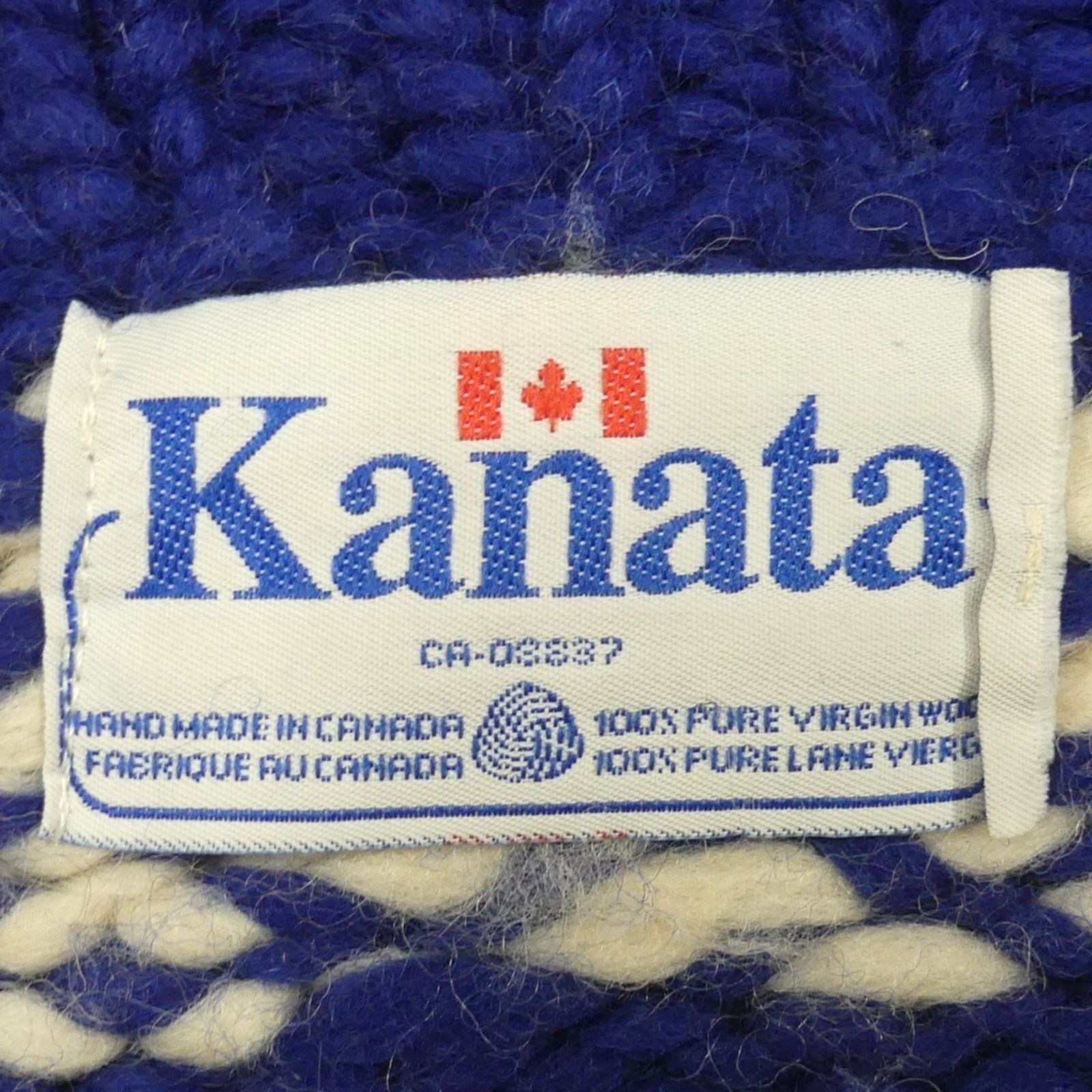カウチン セーター kanata ニット XXL カナダ製 カナタ 青 馬柄