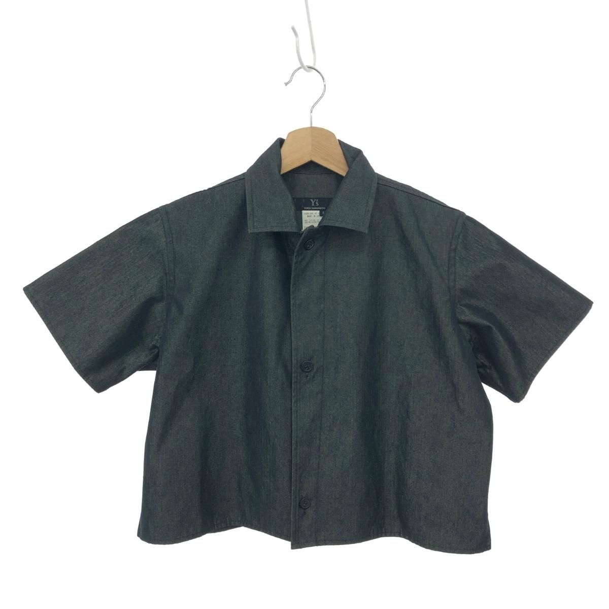 Y s ワイズ ショート丈 半袖シャツ ジャケット サイズ 3 ブラック レディース 240001135345