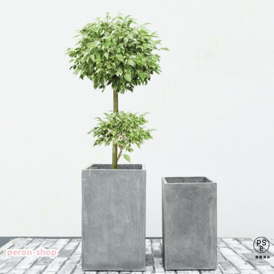 セメント製 植木鉢 大型 長方形 観葉植物鉢 深い 排水できる 鉢植えカバー 鉢カバー シンプル アンティーク調 室内用プランター セメントプランター 深型 角型