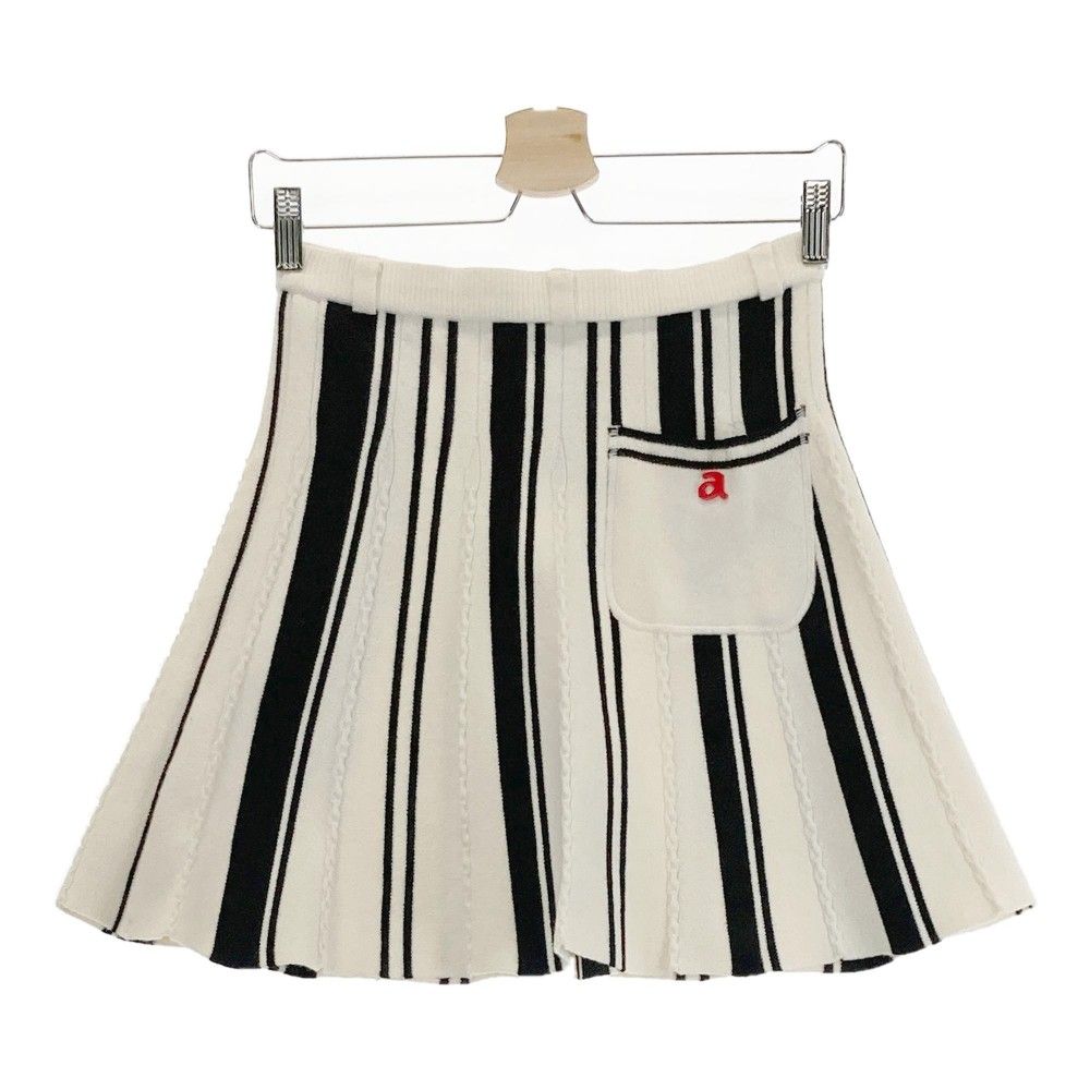 サイズ：36 ARCHIVIO アルチビオ ニットスカート ロゴ ホワイト系