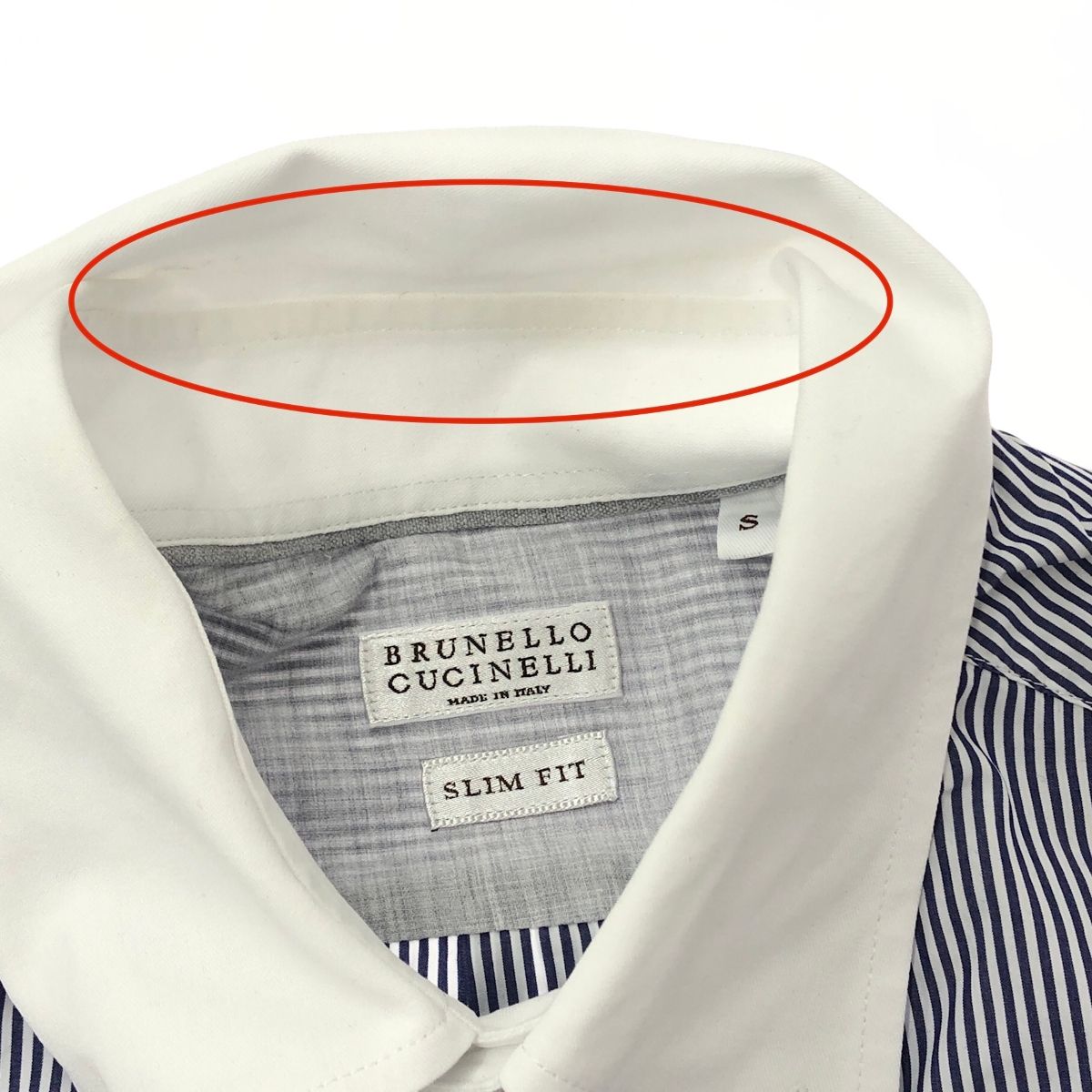 BRUNELLO CUCINELLI ブルネロクチネリ クレリック ストライプ 長袖 