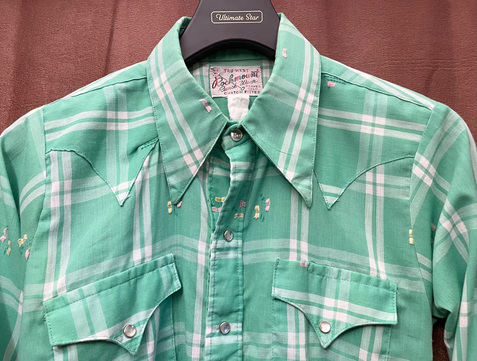 90s ヴィンテージ 古着 ウエスタンシャツ コーデュロイ ストライプ 刺繍 黒 90s UNIQLO 古着 L⁄S コーデュロイシャツ 紺タグ ヴィンテージ 古着