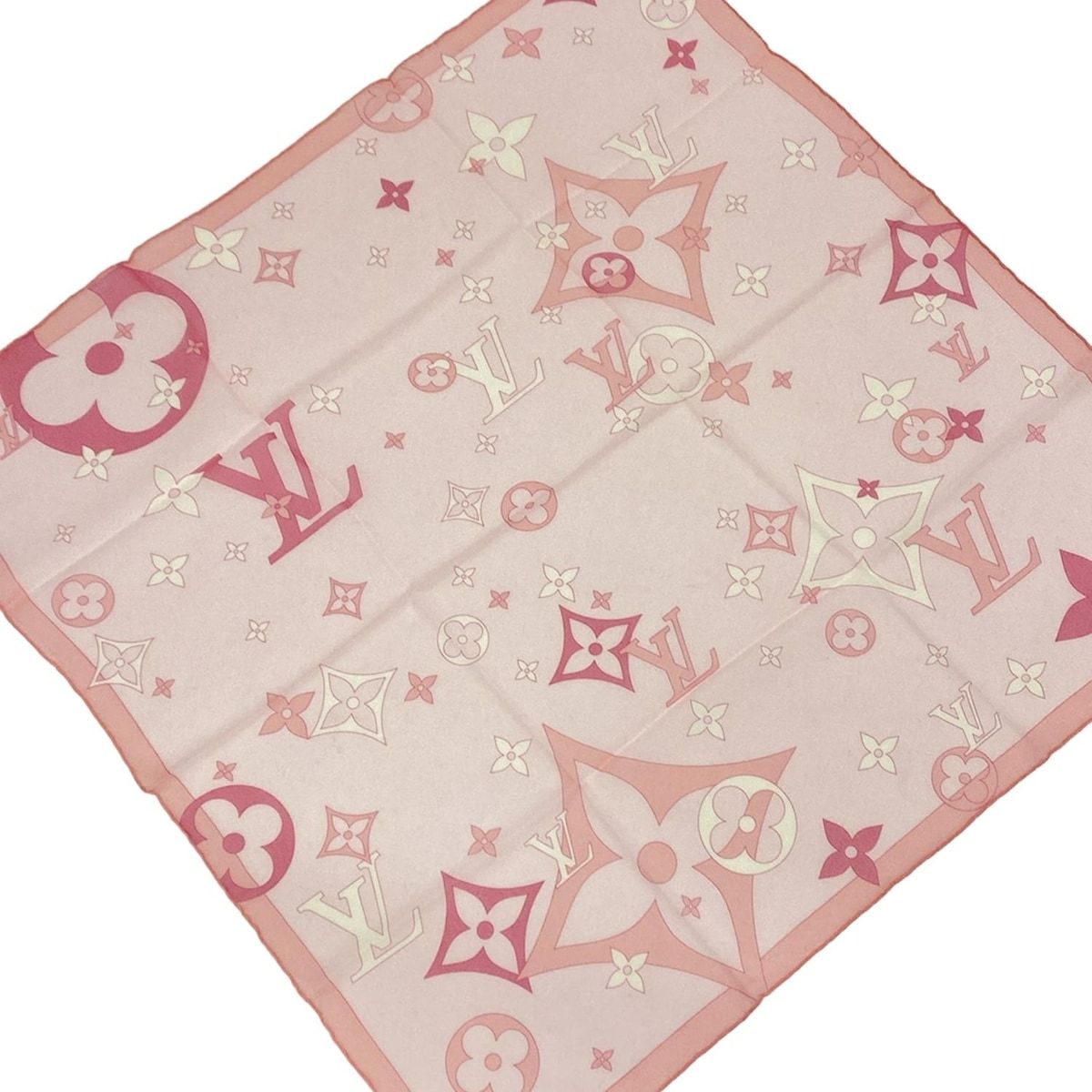 LOUIS VUITTON(ルイヴィトン) スカーフ美品 - ピンク×アイボリー