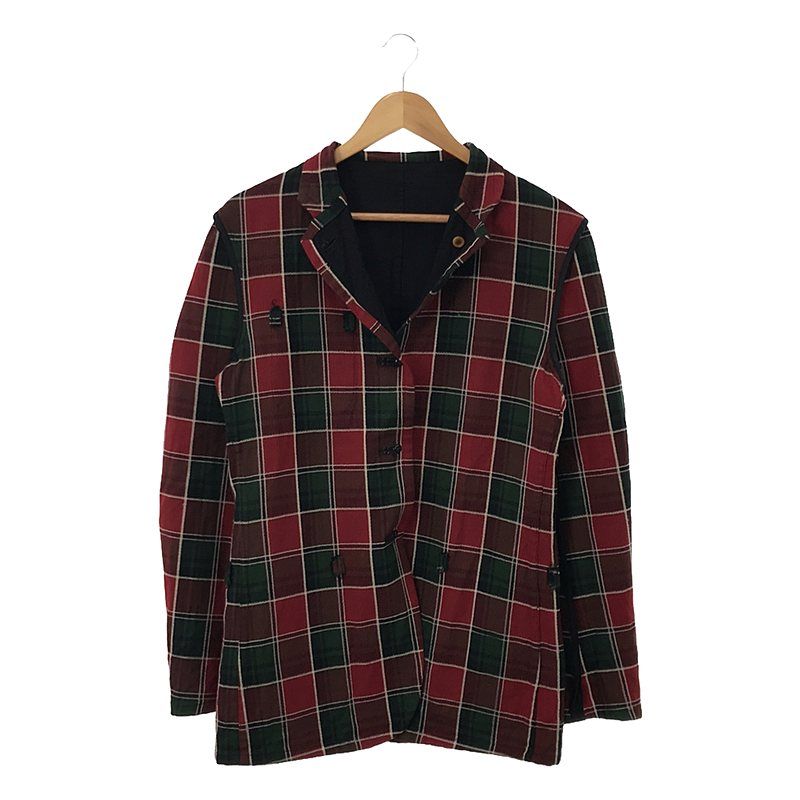 COMME des GARCONS HOMME PLUS / コムデギャルソンオムプリュス | 2002AW | ステッチワーク シングルブレスト ジャケット | S | ブラック/レッド/グリーン | メンズ COMME des GARCONS HOMME PLUS / コムデギャルソンオムプリュス