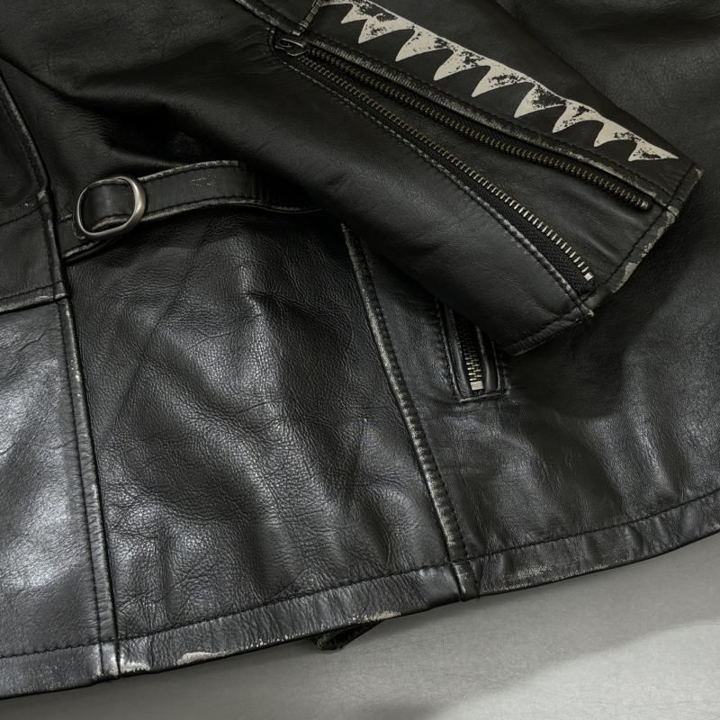 AVIREX　アヴィレックス　シングルライダース　タイガーシャーク　ダメージ加工 AVIREX アヴィレックス ジャケット、上着 レザージャケット