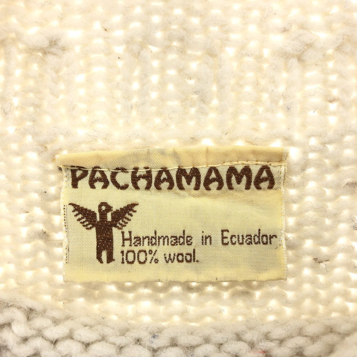 古着 PACHAMAMA 総柄 魚柄 ハイネック エクアドルニットセーター メンズM/eva000868