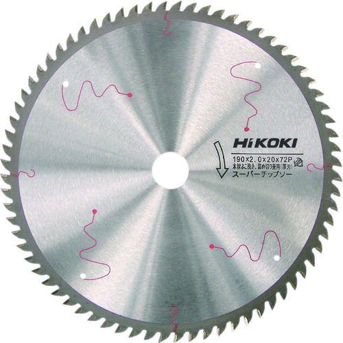 ＨｉＫＯＫＩ スーパーチップソー 兼用 １９０ｍｍＸ２０ ７２枚刃