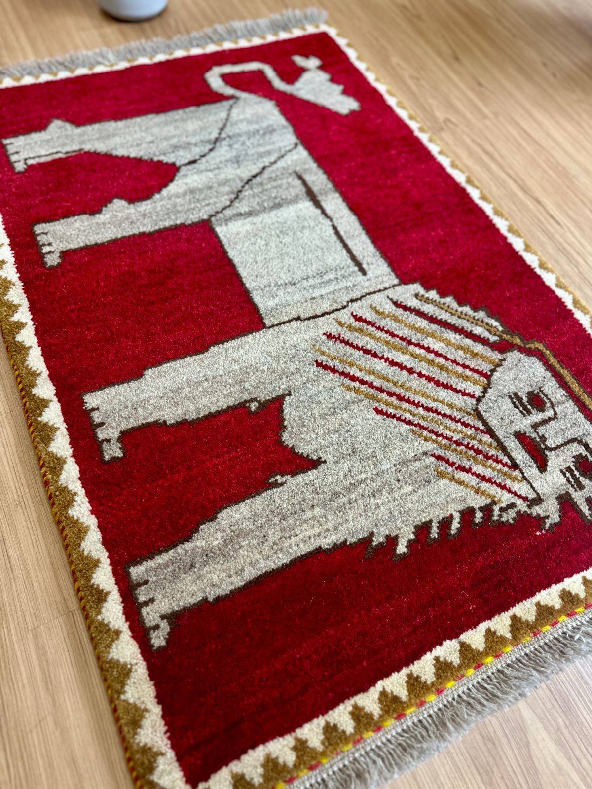 100×70cm ペルシャ手織りギャッベ 手織り カシュクリ 100×70cm ペルシャ手織りギャッベ 手織り カシュクリ