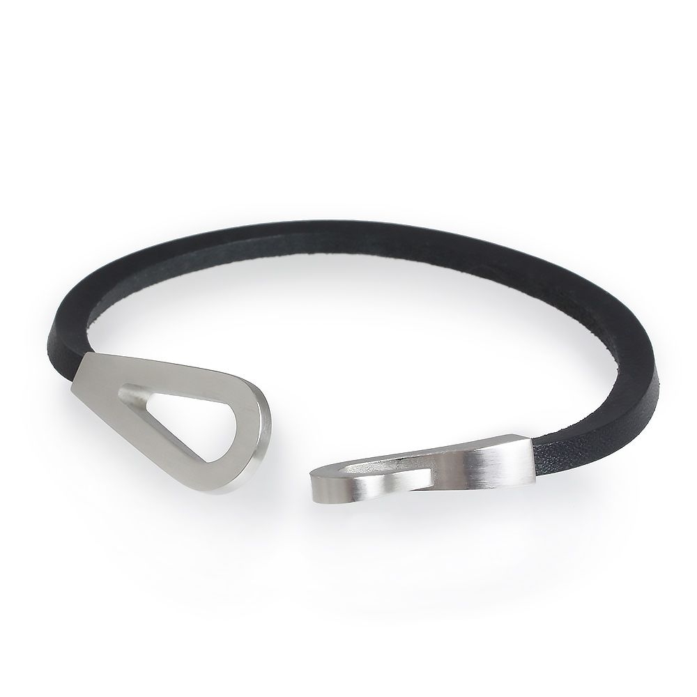 HERMES エルメス ジャンボジェット ブレスレット 黒シルバー エルメス ジャンボ ジェット ブレスレット ブライドルレザー ブラック