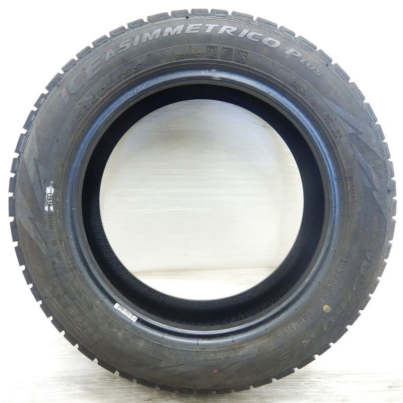 中古 185/60R15 PIRELLI ICE ASIMMETRICO Plus 2本 スタッドレスタイヤ 