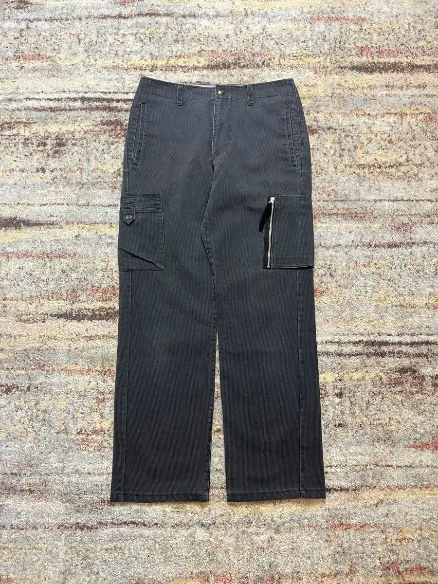 COMME CA ISM ヴィンテージ コットン カーゴ ポケット パンツ グレー