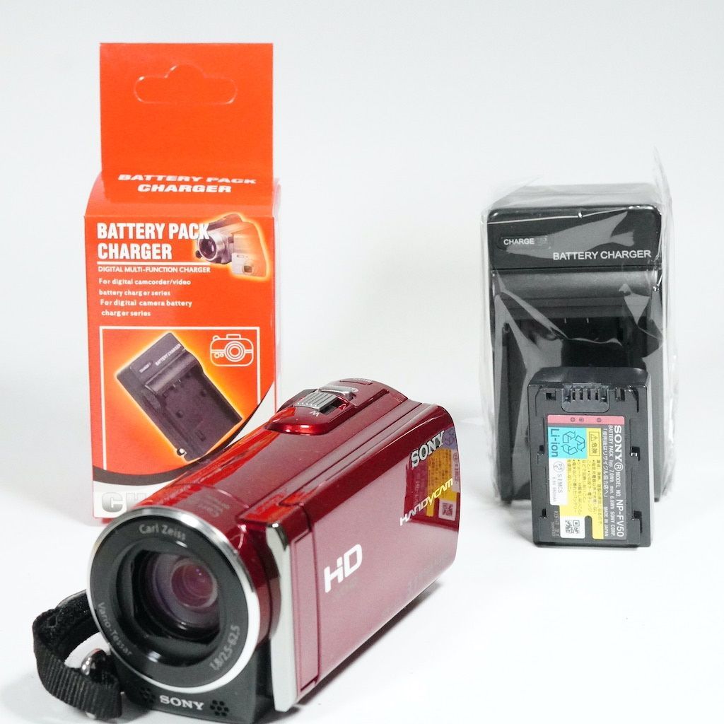 SONY ビデオカメラ ハンディカム HDR-CX170 充電器 レッド 動作品 SONY