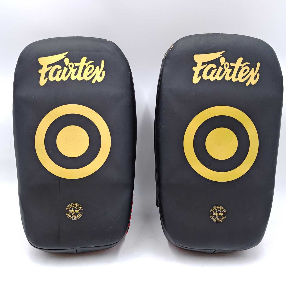 2個セット ペア Fairtex フェアテックス キックミット マイクロファイバーSyntekレザー ブラック KPLC6 キックボクシング 格闘技 ムエタイ