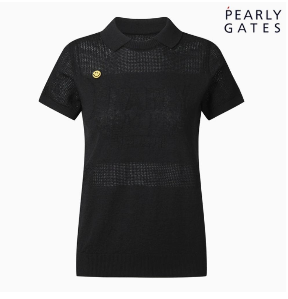 女性 2025 PEARLY GATES パーリーゲイツ ゴルフ 半袖 カラー ニット