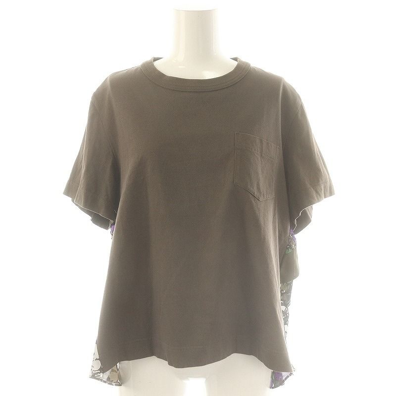 サカイ sacai 23SS Floral Print T-shirt Tシャツ カットソー 半袖 3 チャコールブラウン マルチ |DO OS