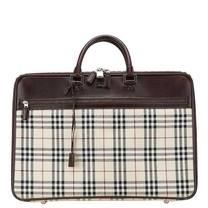 バーバリーブラックレーベル ビジネスバッグ ナイロン レザー チェック