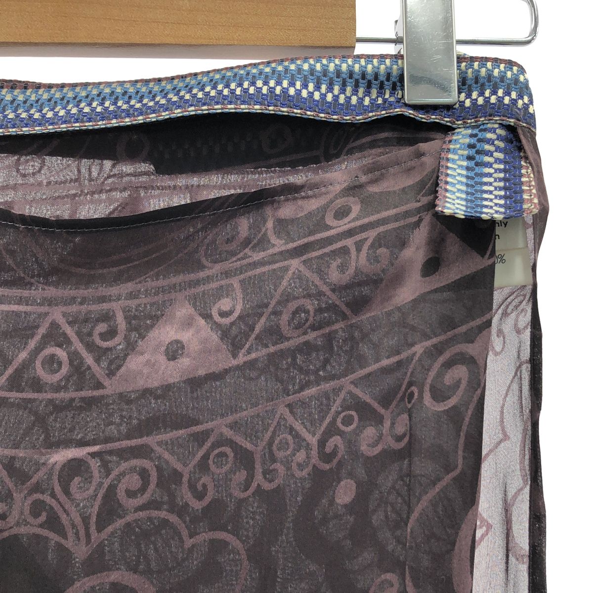 DRIES VAN NOTEN ドリスヴァンノッテン シルク 総柄 ラップ巻き スカート ボルドー レディース