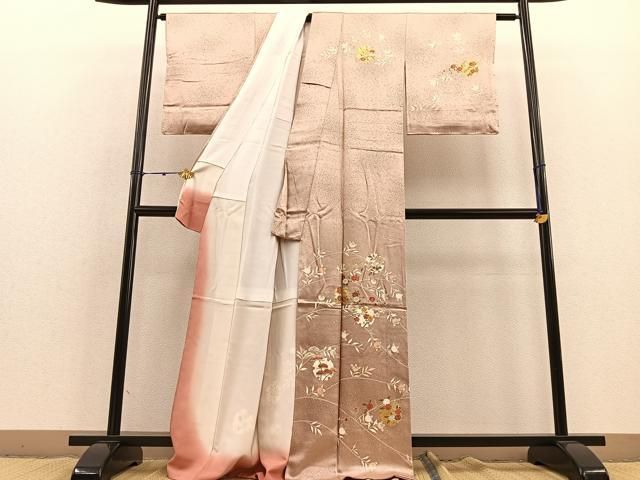 平和屋着物□訪問着 駒刺繍 雪輪花文 金彩 正絹 逸品 未使用  