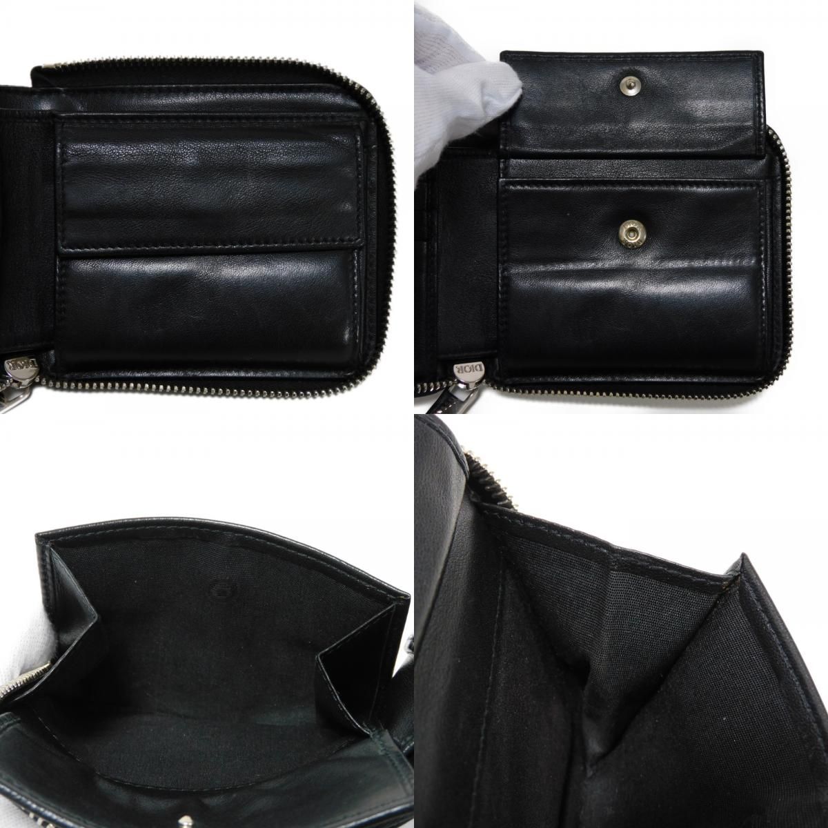 Dior ディオール ジップウォレット ロゴ パンチング ラウンド