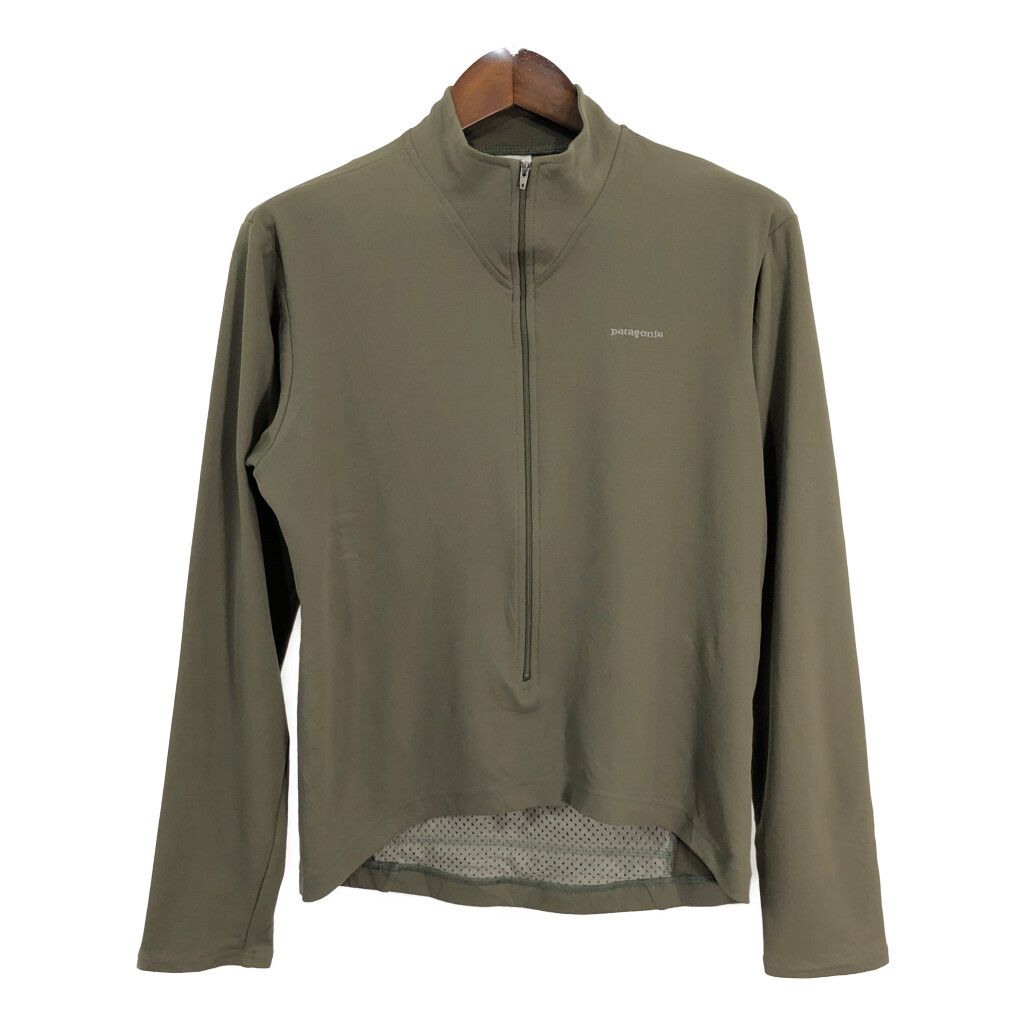 USA製 patagonia パタゴニア ハーフジップ プルオーバー ジャケット アウトドア オリーブ (メンズ M) 中古 古着 R2541