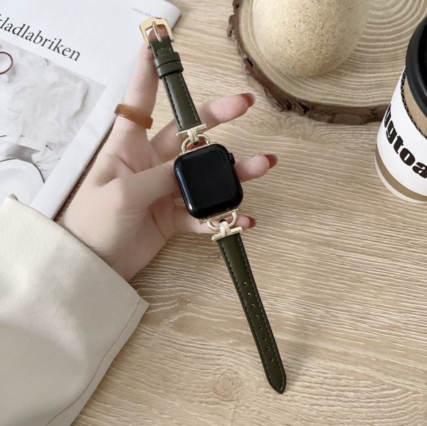 新品未使用 Apple Watch 38 40 41mm 型押しレザーバンド 黒 - レザーベルト