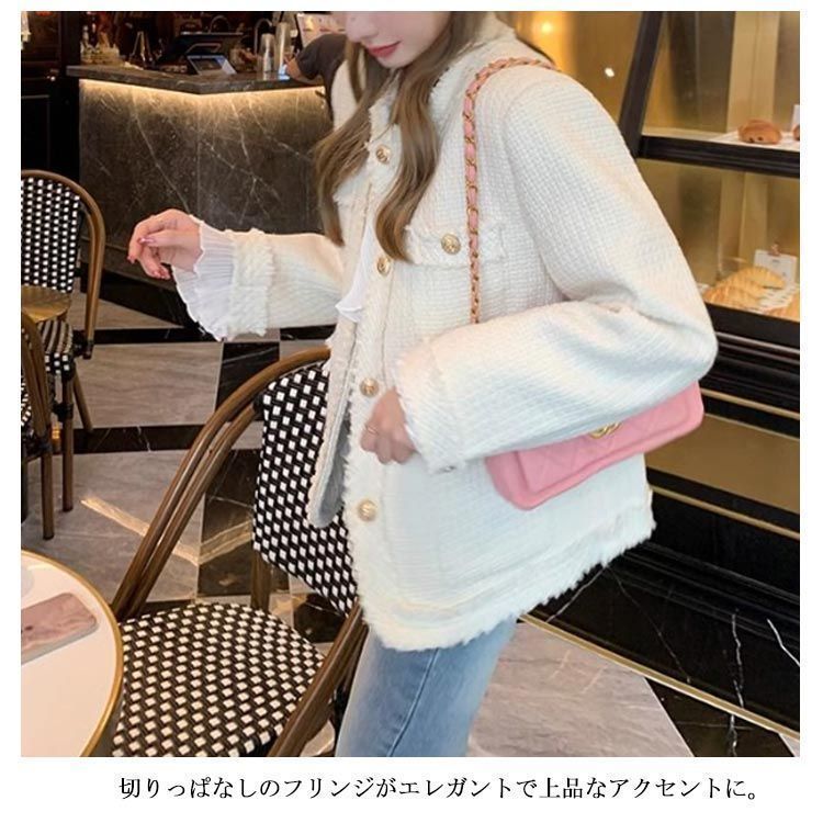 toshito 様ottod'ame 春服　アウター　ツイード　ジャケット ツイードジャケット ジャケット レディース ノーカラー