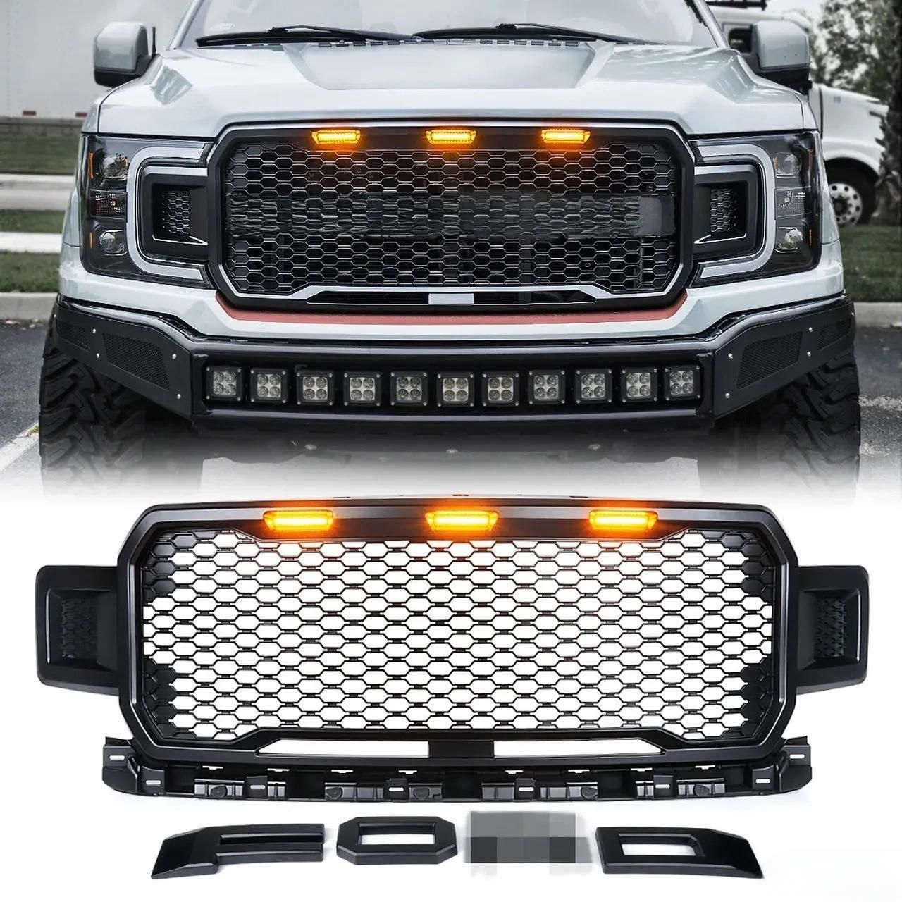 2018-2020 フォードF150 LED内蔵猛禽スタイル フロントグリル 中網