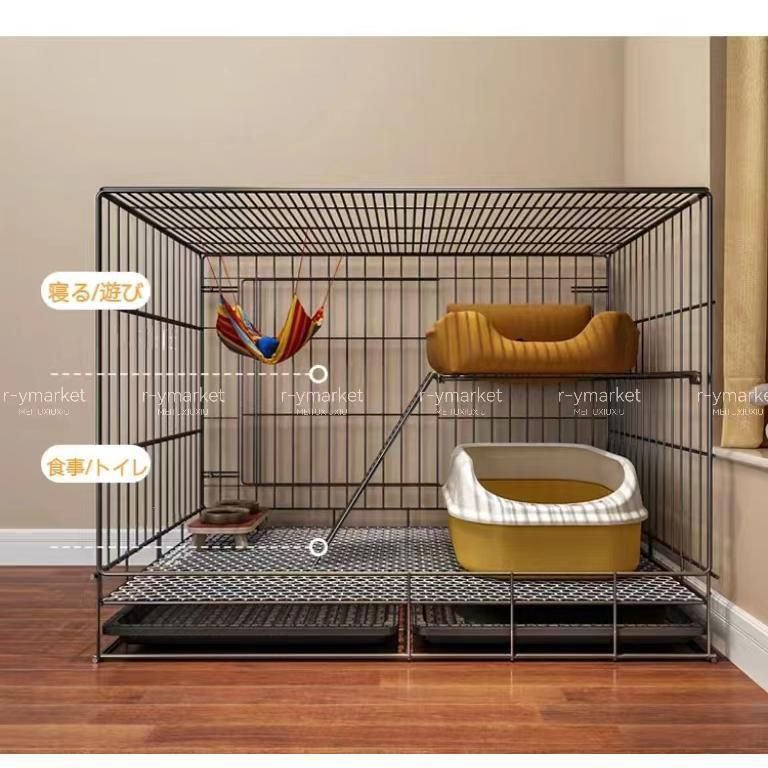 2025猫用ケージ 大型 多頭飼い 組立簡単 折り畳み式 掃除し