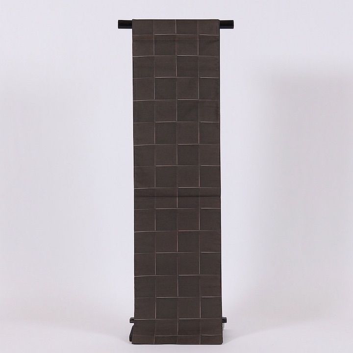 帯 袋帯 未使用品 市松模様 グレー 全通 /280 - メルカリ