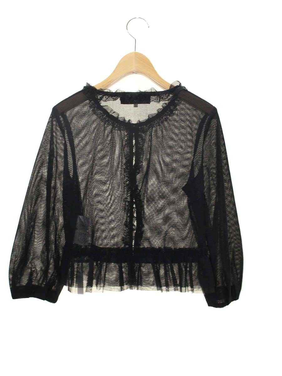 エムズグレイシー 214311 カーディガン 36 ブラック フリル ボレロ