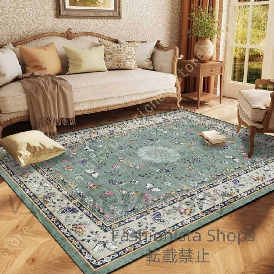 新品！ペルシャカーペット 新品未使用カーペット ペルシャ絨毯風 ラグ マット 洗える 花柄 滑り