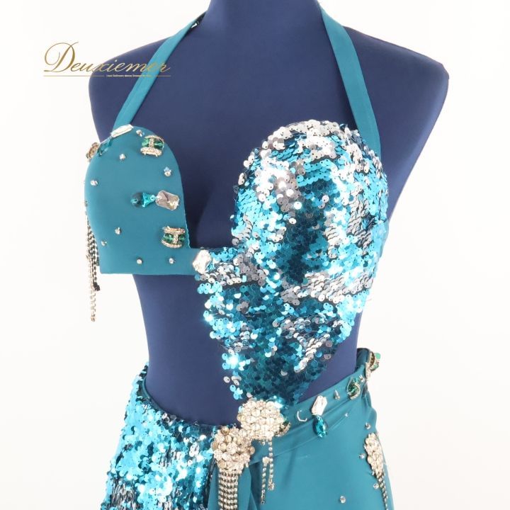 ベリーダンス オリエンタル 衣装 上下セット RAQIA HASSAN グリーン系