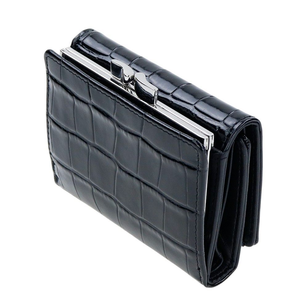 新品！ヴィヴィアンウエストウッド　黒　三つ折り財布 エンボス加工　ミニウォレット Vivienne Westwood ヴィヴィアンウエスウッド 財布 ミニ財布 折