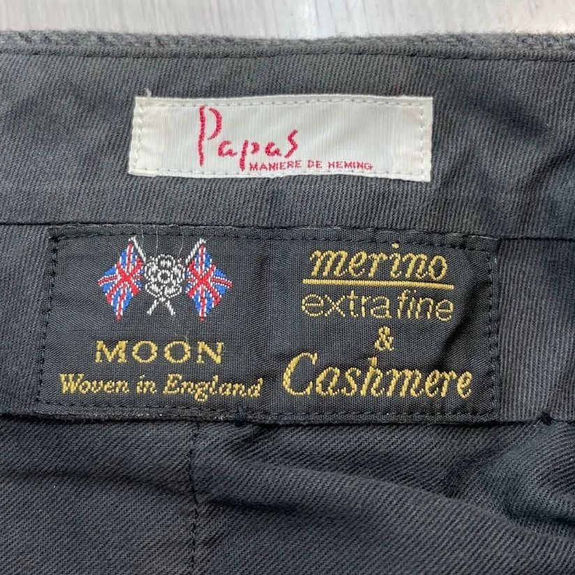 Papas　パパス　MOON社メリノウール　カシミヤ　スーツ　ヘリンボーン　M Papas パパス MOON社メリノウール カシミヤ スーツ ヘリンボーン