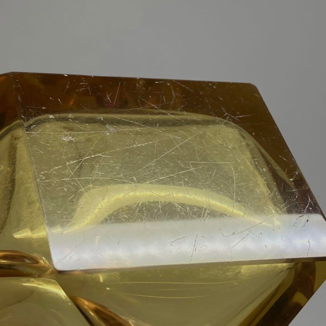 アンティーク　フランス製　ハンドカット　アンバーデキャンタ　東金6-0212② アンティーク フランス製 ハンドカット アンバーデキャンタ 東金