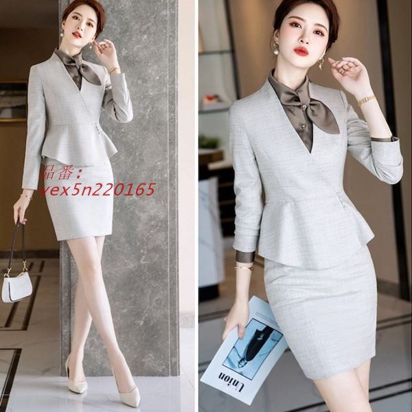 大きいサイズ スーツ OL 入学式 。のひざ下セミロング！七分袖