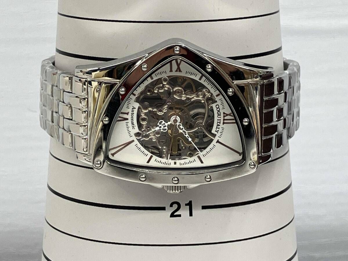 COGU コグ スケルトン 腕時計 ゴールドカラー ブラウン 自動巻